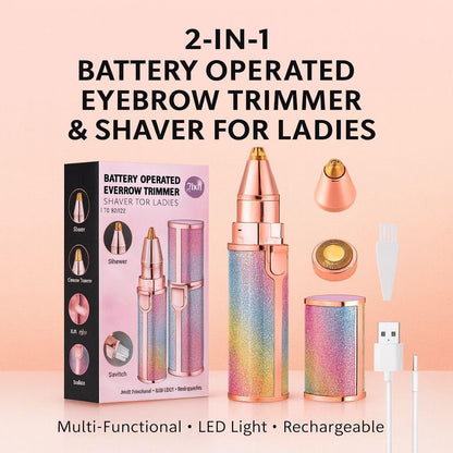 Flawless 2-in-1 Pen Hair Remover – Rechargeable Precision Trimmer for Effortless Brow Shaping