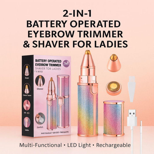 Flawless 2-in-1 Pen Hair Remover – Rechargeable Precision Trimmer for Effortless Brow Shaping